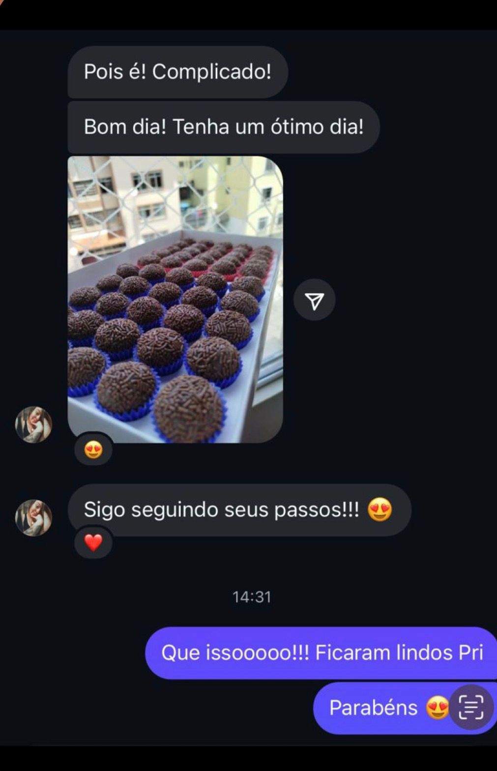 Bandeja de brigadeiros vendidos